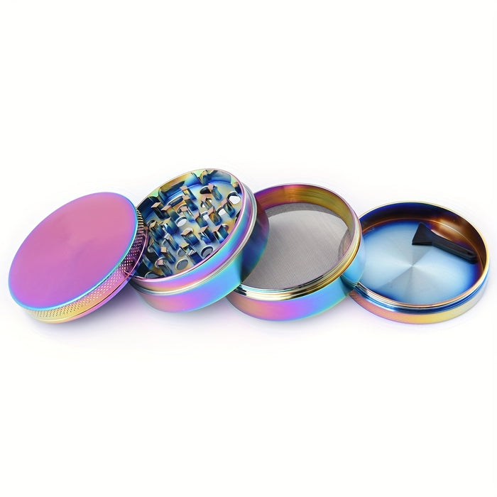 1pc Luxurious Four-Layer Dazzle Printed Smoke Grinder - The Perfect Gift for Men Who Love Smoking!