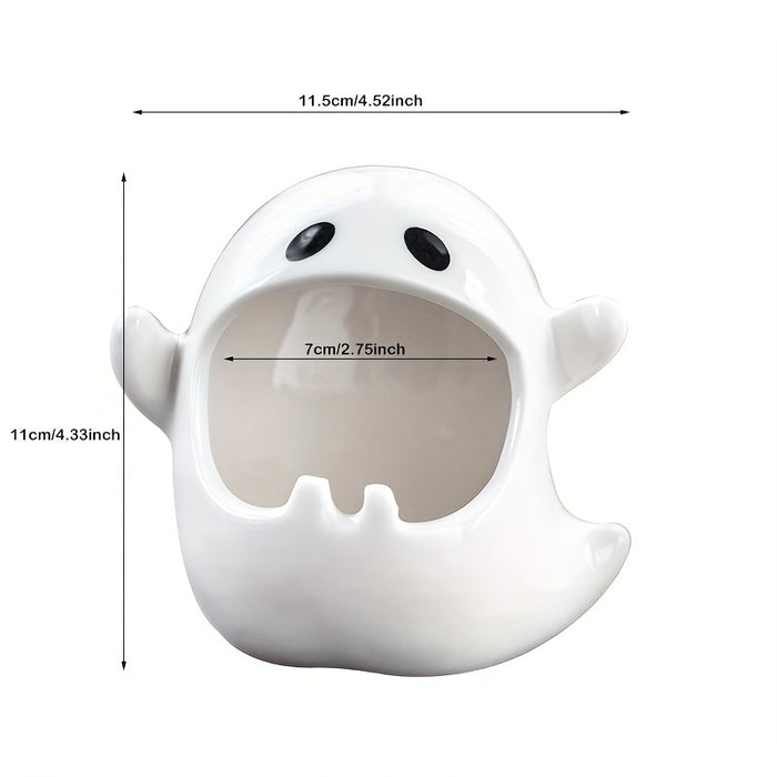 1pc Cute Ghost Ceramic Ashtray for Halloween Centerpiece Decorations - Perfect for Bedroom, Living Room, and Table - Unique Ghost Shape Design