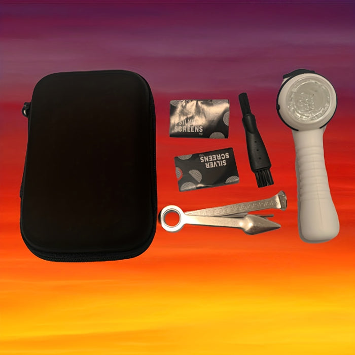 1set, Soldier Silicone Tobacco Pipe Set, Smoking Pipe, Slivery Screens, Knife, Weed Accessories