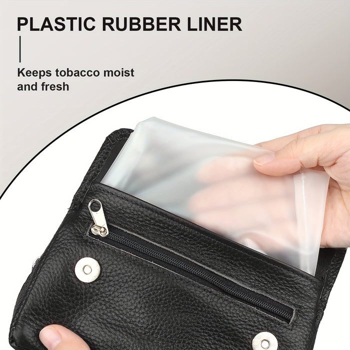 1pc, Tobacco Pipe Pouch Case Bag, Smoking Tobacco Pipe Pouch Case, Leather Pipe Storage Container Accessories For 2 Pipes, Genuine Leather For 2 Tobacco Pipes, Smoking Accessaries