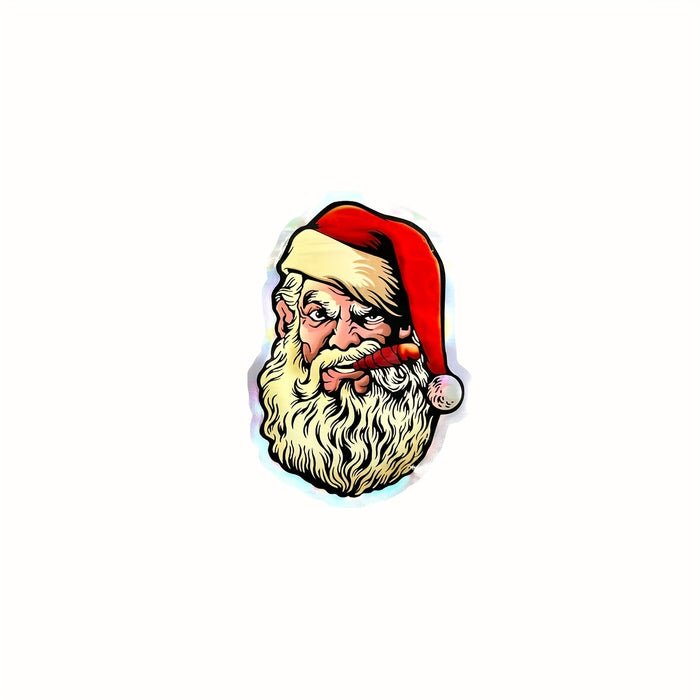 10pcs/lot 3.94*5.51inch Merry Christmas Santa Clause With Cigar 3D Bag Mylar Bag Cookies Bag Candy Ziplock Bags Smell Proof Bags Waterproof Bag Candy Bottles Special-shaped Candy Packaging Self-sealing Bag, Storage Resealable Bag, Ziplock Bag