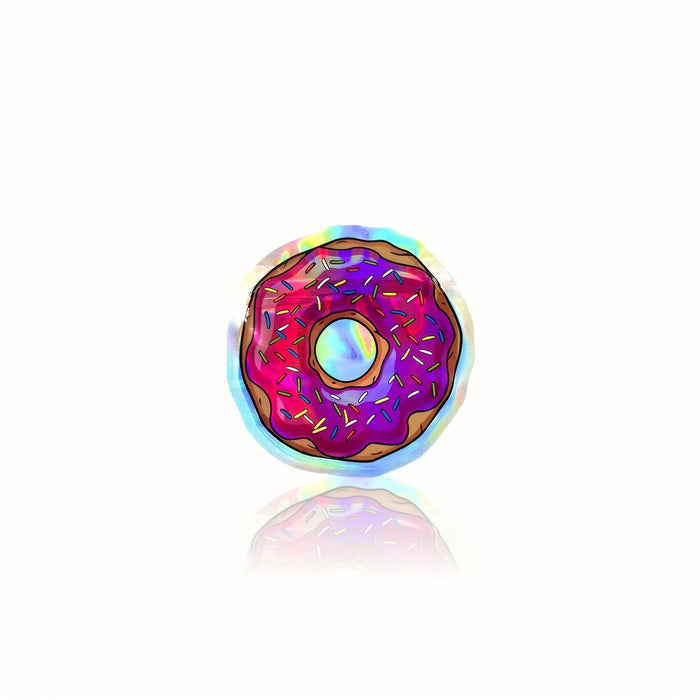 10pcs 3.94*3.94inch Donut 3D Bags Mylar Bags Cookies Bags Candy Ziplock Bags Smell Proof Bags Waterproof Bags Special Shaped Candy Packaging Self-sealing Bags, Storage Bags Resealable Bags