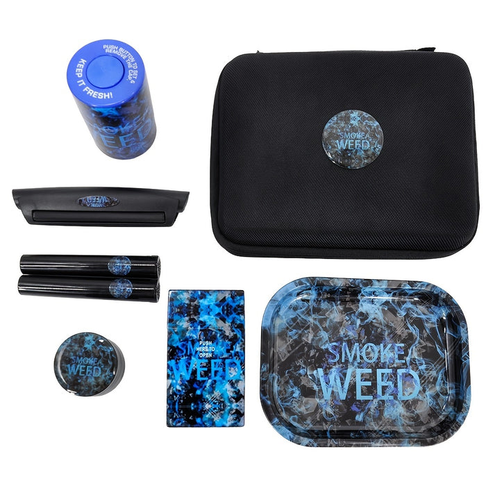 1set 8.86 Inches Metal Herb Grinder Rolling Tray Set, With A Suitcase Premium Grinder
