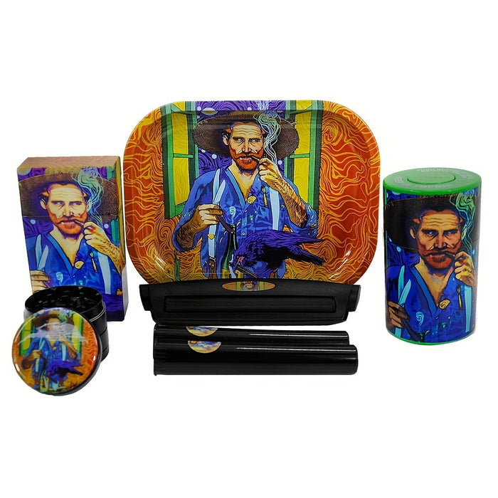 8pcs/set, Smoking Tool Set, Grinders, Rolling Trays, Cigarette Roller Machine, Pipe, Smoking Accessory Set, Smoking Accessaries