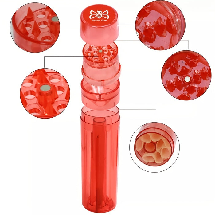 1pc Plastic Herb Grinder With Cone Filler Funnel Loader Roller, Tobacco Grinder