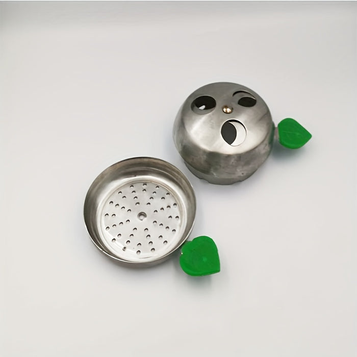 1pc, Charcoal Holder, Arab Shisha Hookah Accessories, Stainless Steel Shisha Carbon Separator Carbon Pot, Smoke Pot, Tin Foil Free Three-hole Double Cover Windproof Charcoal Charcoal Holder, Smoking Accessaries