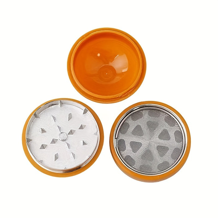 1pc, Creative Smoking Grinder Device, Round Tobacco Grinder, Four Star Yellow Ball Smoking Grinder, Smoking Accessories