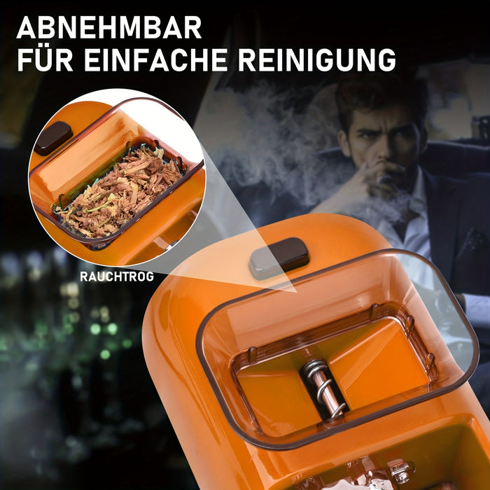 1pc, Portable Electric Cigarette Rolling Machine, Mini Automatic Injector Tobacco Roller Maker, Household With Transparent Tobacco Hopper Orange