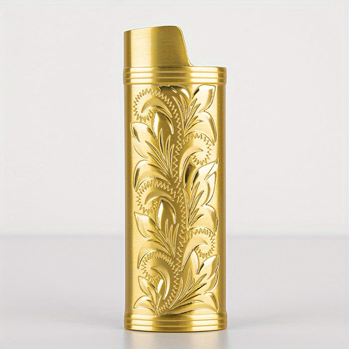 1pc, Vintage Metal Lighter Case, Compatible With BIC J5 Full Size Lighters, Stylish And Durable Lighter Case, Smoking Accessaries