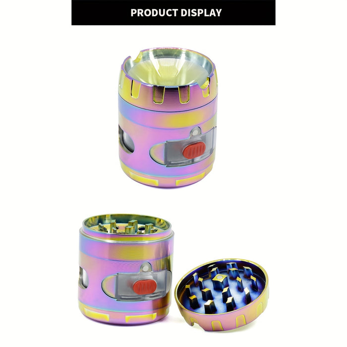 1pc, Grinder, Spice Grinder, Four-layer Spice Grinder With Cigarette Holder Drawer, Creative Can Shaped Grinder, Metal Grinder For Kitchen, Spice Grinders, Multifunctional Spice Crusher, Smoking Accessaries