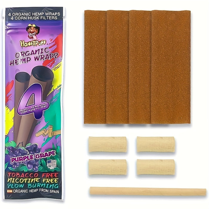1bag, Fruit-flavored Rolling Paper, Mango/ Grape Flavor Rolling Papers, 4 Leaves Rolling Paper + 4 Corn Filters Per Bag, Household Gadget, Christmas Gifts, Christmas Supplies, Christmas Party Supplies