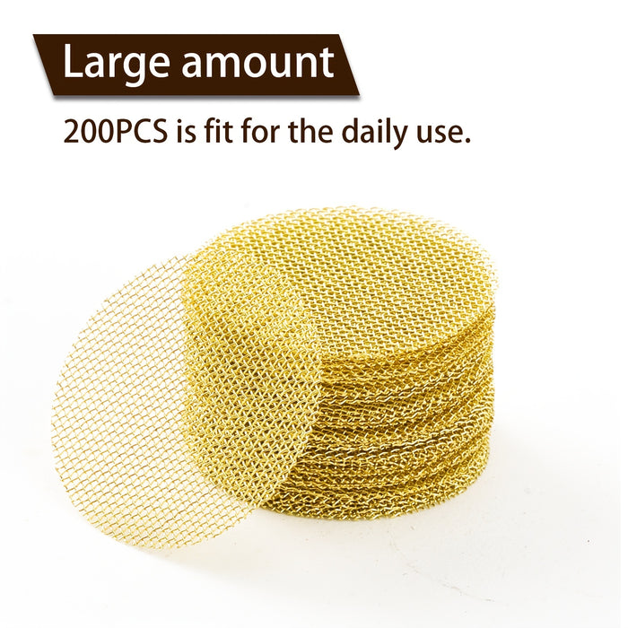 200pcs, Smoking Tube Screens, Brass Screens, Premium 3/4 Inch Smoking Tube Screens With Metal Box, Smoking Accessaries