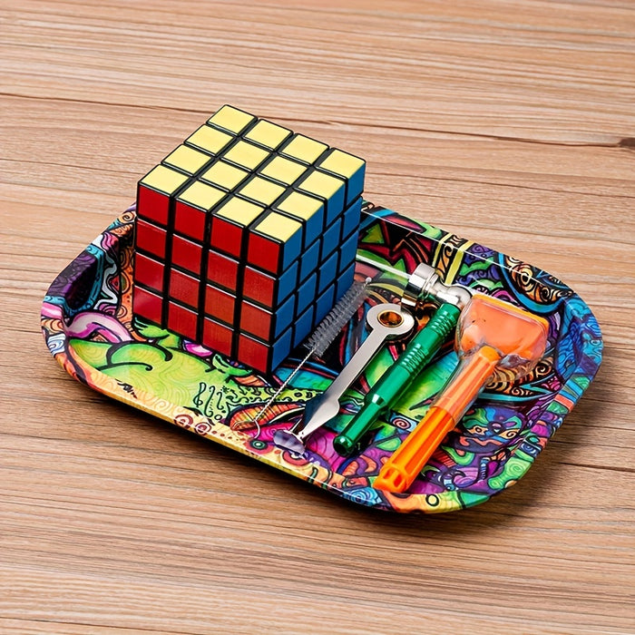 1pc, Plastic Magic Cube Grinder(2.2”x2.36“), Zinc Alloy Large Grinder, Metal Grinder, Cigarette Shredder, Metal Hand Crank Grinder