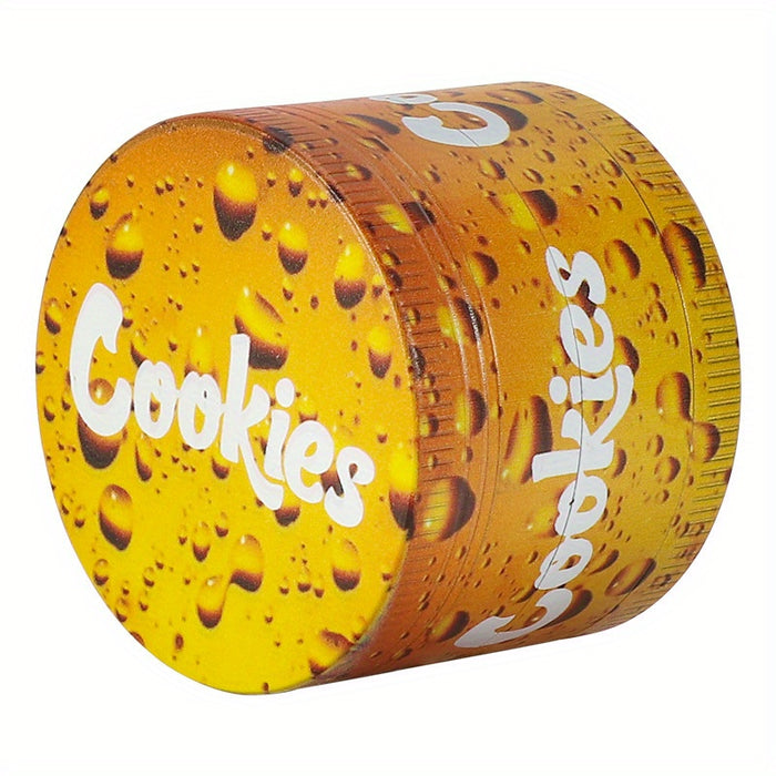 1pc, Tobacco Grinder, Four Layers Zinc Alloy 55mm Tobacco Grinder, Exquisite Smoking Accessories, Color Printing Flat Plate Exquisite Style