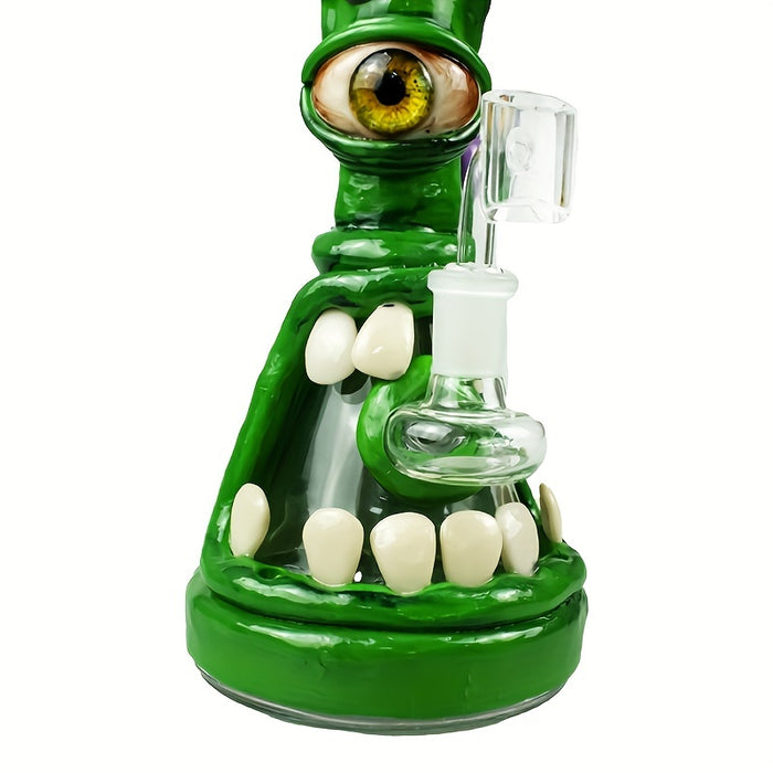 1pc, Handmade Monster Design Clay Water Pipe Glass Bong Water Pipe With 14mm Quartz Banger Smoking Accessories