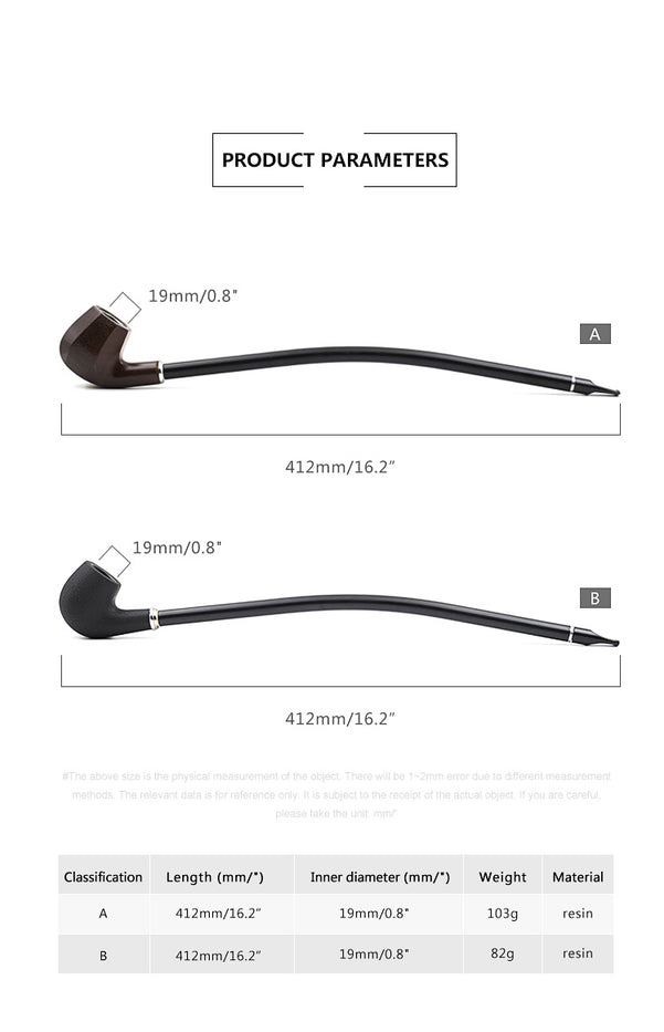 1pc Long Tobacco Pipe, Men's Resin Adhesive Wood Handmade Vintage Reading Long Tobacco Rod Filter Dry Tobacco Pipe, Imitation Marble Tobacco Pipe