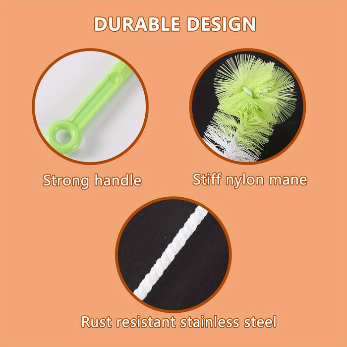 7pcs/set, Bottle Straw Cleaning Brush, Long Handle Cleaning Brush Sets For Long Bottle Pipe Bong Washing Sports Water Bottle Glass Tube Cleaner Tools