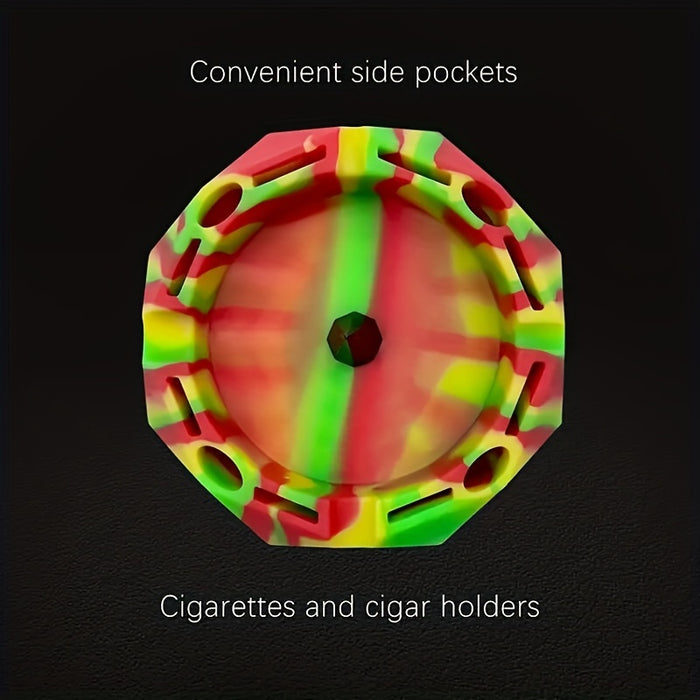 1pc, Polygon Unique Shape Silicone Ashtray, Portable Ashtray For Smoking Ash Holder, Smoking Accessories