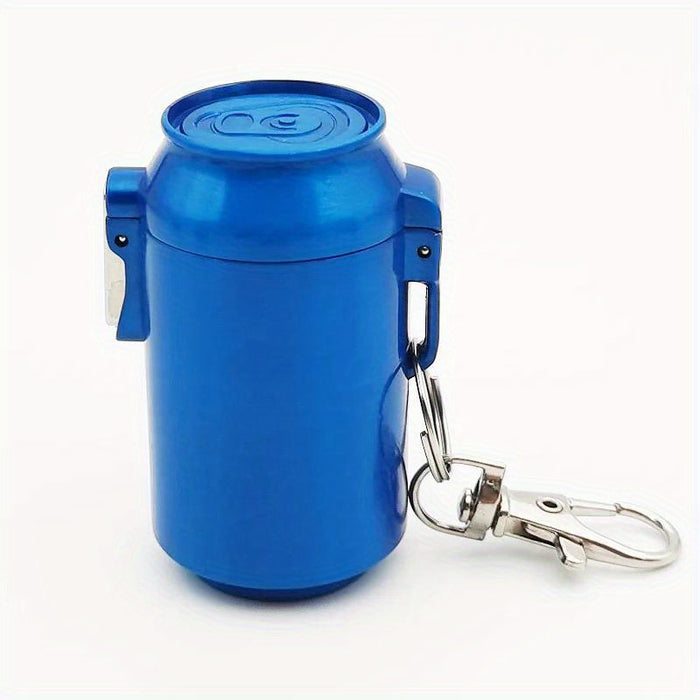 1pc Mini Portable Ashtray With Lid Aluminum Storage Tube Windproof Cigarettes Ashtray With Keychain Ash Holder Outdoor
