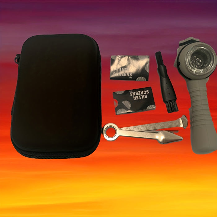 1set, Soldier Silicone Tobacco Pipe Set, Smoking Pipe, Slivery Screens, Knife, Weed Accessories