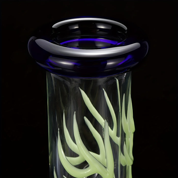 1pc Luminous Glass Bong Water Pipe For Home Travel Party 11 Inches Smoking Accessories