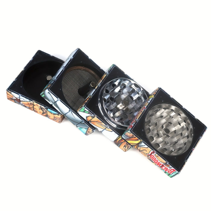 1pc, Zinc Alloy Grinder, Aluminum Alloy 4-layer Diameter 63mm Metal Grinder, Cigarette Shredder, Spice Grinder, Grinding Machine, Smoking Accessories