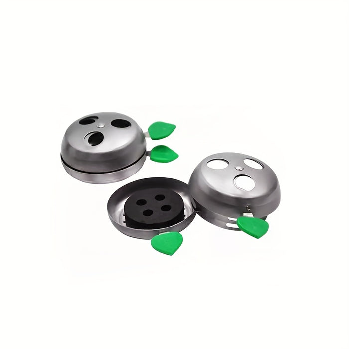 1pc, Charcoal Holder, Arab Shisha Hookah Accessories, Stainless Steel Shisha Carbon Separator Carbon Pot, Smoke Pot, Tin Foil Free Three-hole Double Cover Windproof Charcoal Charcoal Holder, Smoking Accessaries