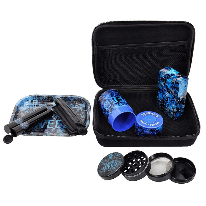 1set 8.86 Inches Metal Herb Grinder Rolling Tray Set, With A Suitcase Premium Grinder