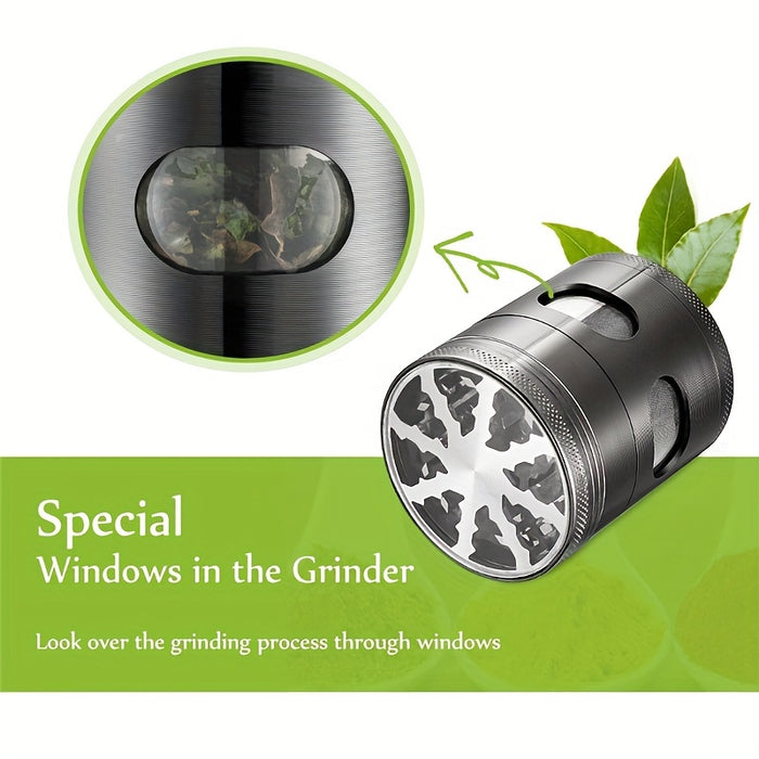 1pc, Zinc Alloy Grinding Machine, Skylight, Lightning Bolt, Diameter 60mm, Four-layer Grinding Machine, Herb Grinder