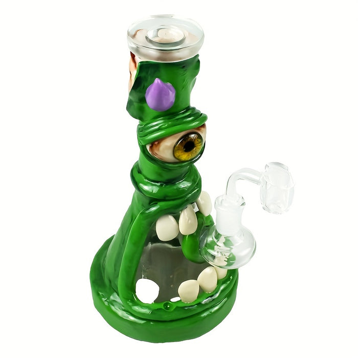 1pc, Handmade Monster Design Clay Water Pipe Glass Bong Water Pipe With 14mm Quartz Banger Smoking Accessories