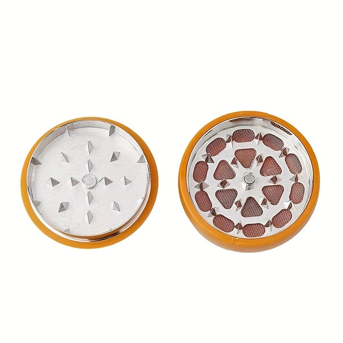 1pc, Creative Smoking Grinder Device, Round Tobacco Grinder, Four Star Yellow Ball Smoking Grinder, Smoking Accessories