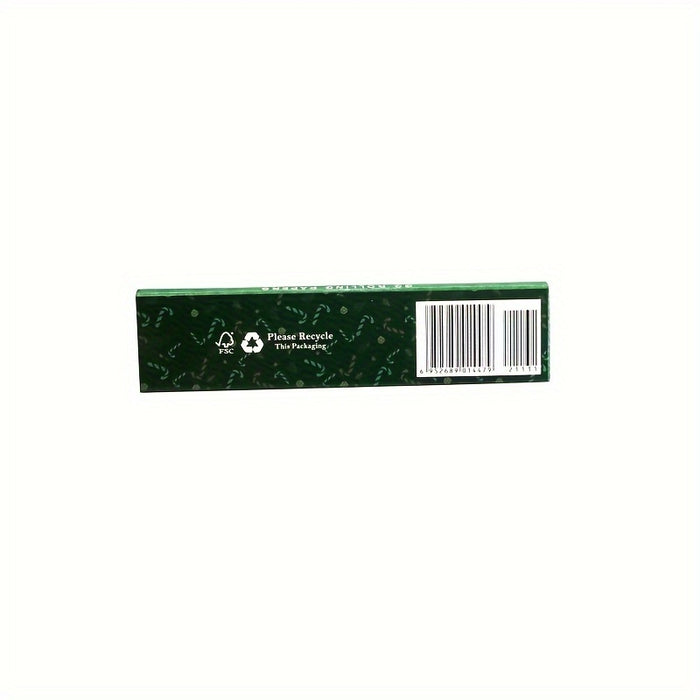 25 Booklets, Christmas Dark Green Wood Pulp Rolling Paper, King Size Slim Rolling Paper, Smooth Burning, 32Leaves Per Booklet, Christmas Gift, Christmas Suplies, Christmas Decoration, Christmas Party Supplies