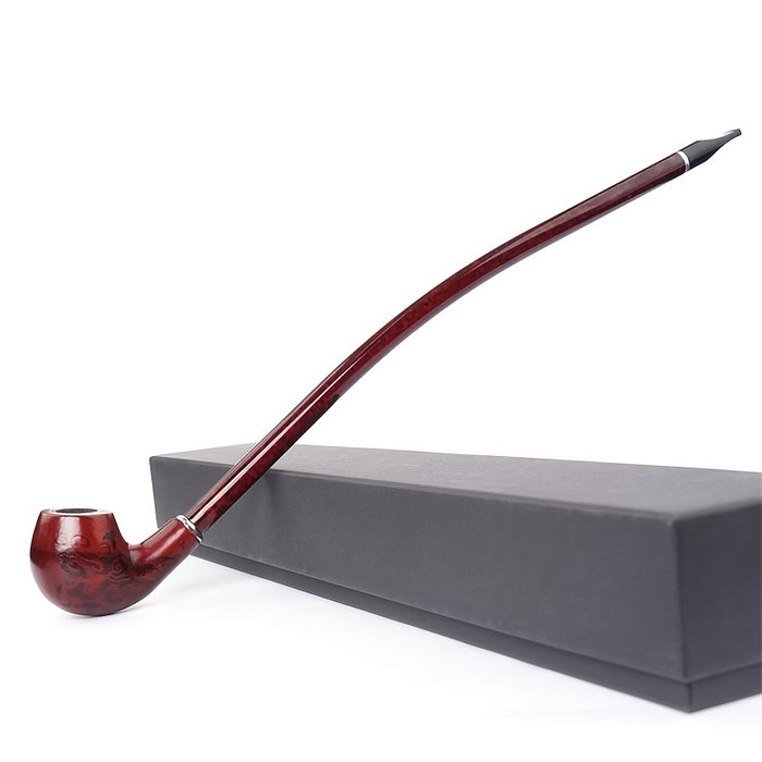 1pc Long Tobacco Pipe, Men's Resin Adhesive Wood Handmade Vintage Reading Long Tobacco Rod Filter Dry Tobacco Pipe, Imitation Marble Tobacco Pipe