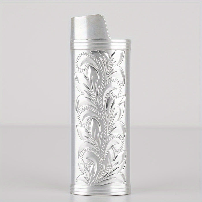 1pc, Vintage Metal Lighter Case, Compatible With BIC J5 Full Size Lighters, Stylish And Durable Lighter Case, Smoking Accessaries