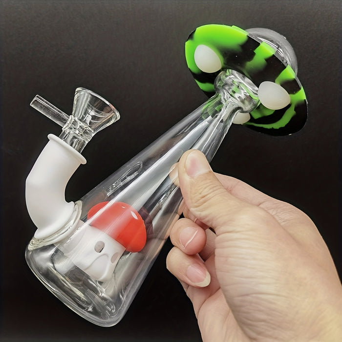 1pc, 7.3inch/18.5cm Flying Saucer Water Pipe (Black Green), Glass Bong Stick Smoking Water Pipe, Smoking Accessories