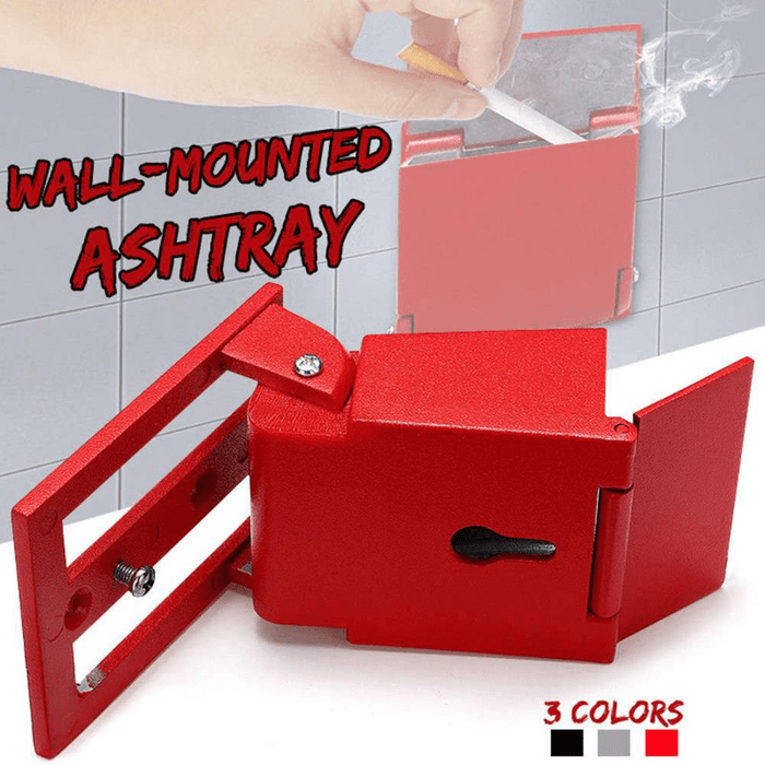1pc, 95*70mm Wall-mounted Aluminum Alloy Ashtray Holder - Stylish and Convenient Smoking Solution for Outdoor and Indoor Use