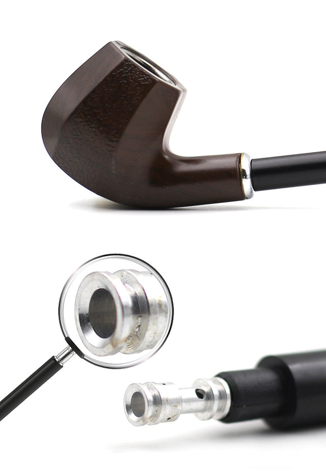 1pc Long Tobacco Pipe, Men's Resin Adhesive Wood Handmade Vintage Reading Long Tobacco Rod Filter Dry Tobacco Pipe, Imitation Marble Tobacco Pipe