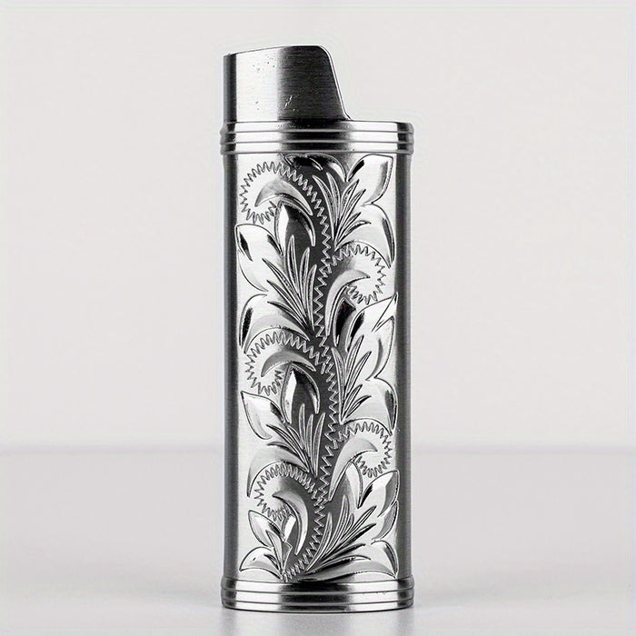 1pc, Vintage Metal Lighter Case, Compatible With BIC J5 Full Size Lighters, Stylish And Durable Lighter Case, Smoking Accessaries