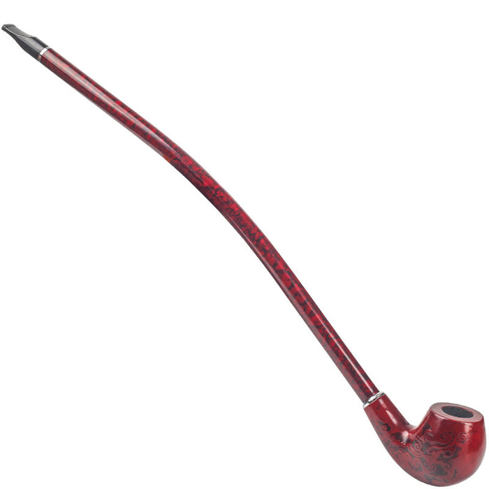 1pc Long Tobacco Pipe, Men's Resin Adhesive Wood Handmade Vintage Reading Long Tobacco Rod Filter Dry Tobacco Pipe, Imitation Marble Tobacco Pipe