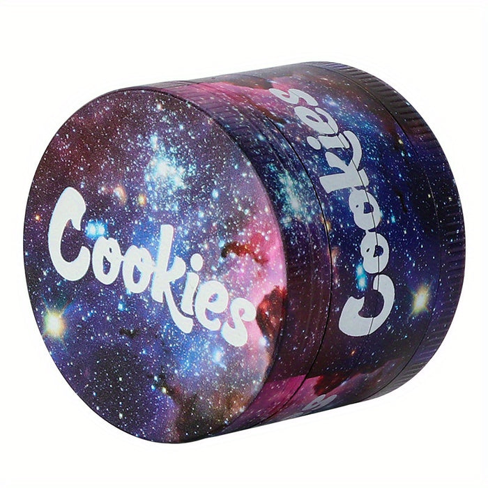 1pc, Tobacco Grinder, Four Layers Zinc Alloy 55mm Tobacco Grinder, Exquisite Smoking Accessories, Color Printing Flat Plate Exquisite Style