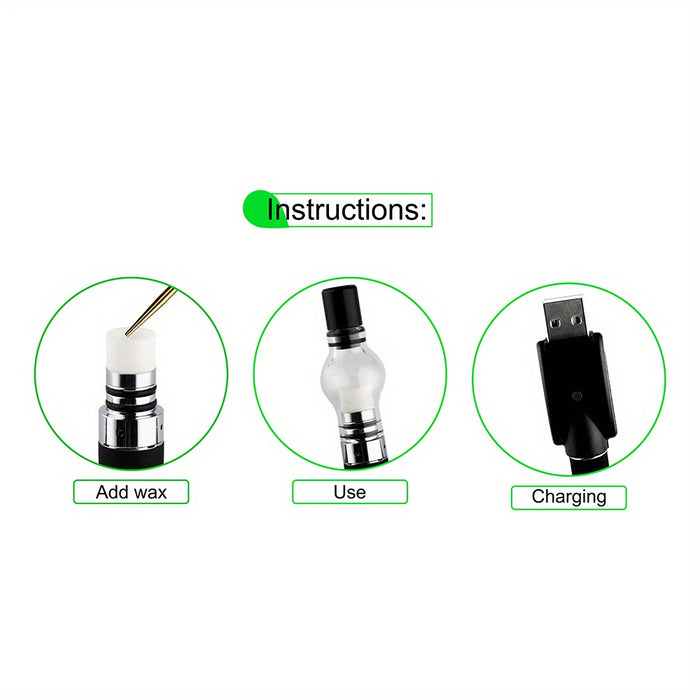1pc Empty Glass Cartridge Wax Smoking Pen, Replaceable Atomizer With 510 Thread Battery Pen, Wax Vaporizer, Adjustable Voltage