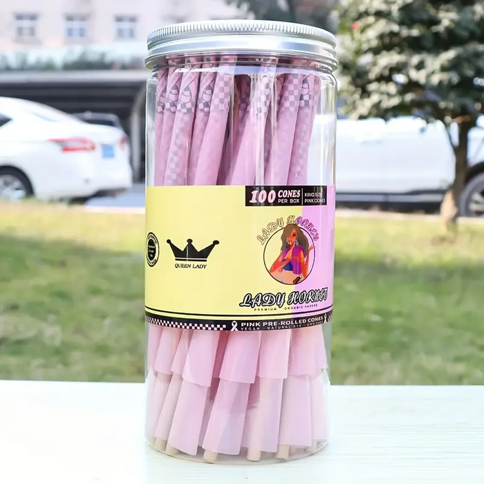 100pcs, Honeypuff Prerolled Cones (110mm/4.33inches), Tapered Paper With Tips On The Roll, Suitable For Regular Flavor Paper, Translucent Pre-Rolled Cones, Cigarette Paper, Hornet Natural Unrefined Rolling Paper, Cones King Size