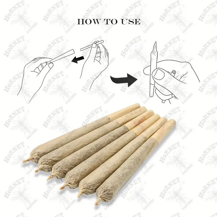 100pcs, Honeypuff Prerolled Cones (110mm/4.33inches), Tapered Paper With Tips On The Roll, Suitable For Regular Flavor Paper, Translucent Pre-Rolled Cones, Cigarette Paper, Hornet Natural Unrefined Rolling Paper, Cones King Size