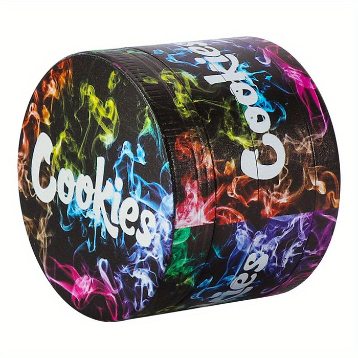 1pc, Tobacco Grinder, Four Layers Zinc Alloy 55mm Tobacco Grinder, Exquisite Smoking Accessories, Color Printing Flat Plate Exquisite Style