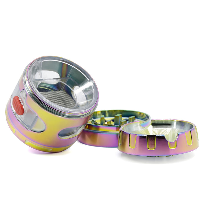 1pc, Grinder, Spice Grinder, Four-layer Spice Grinder With Cigarette Holder Drawer, Creative Can Shaped Grinder, Metal Grinder For Kitchen, Spice Grinders, Multifunctional Spice Crusher, Smoking Accessaries