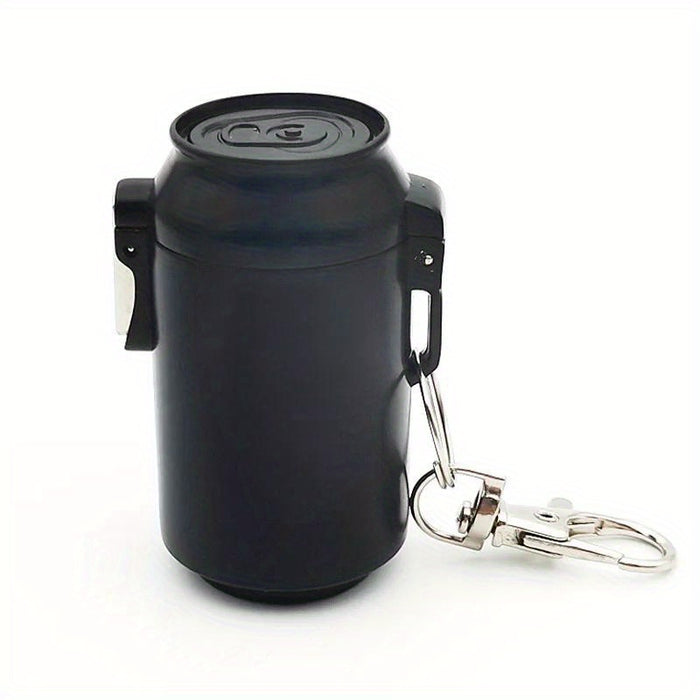 1pc Mini Portable Ashtray With Lid Aluminum Storage Tube Windproof Cigarettes Ashtray With Keychain Ash Holder Outdoor