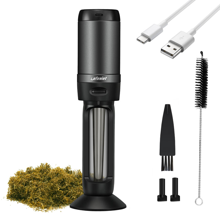 1set Electric Dry Herb Grinder With Filling Tobacco Horn Tube, Cone Rolling Paper Cigarette Maker, Smoking Accessories