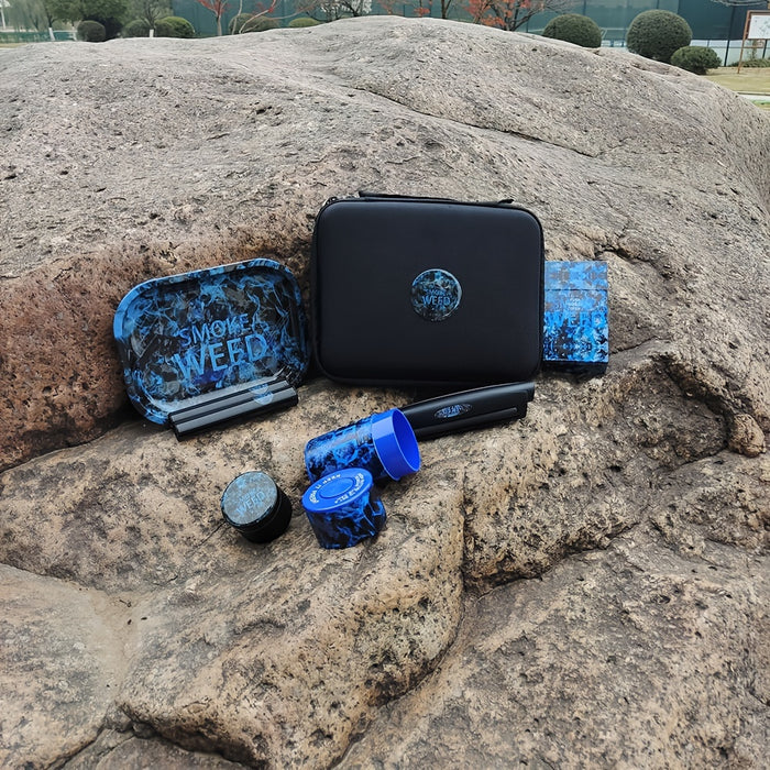 1set 8.86 Inches Metal Herb Grinder Rolling Tray Set, With A Suitcase Premium Grinder