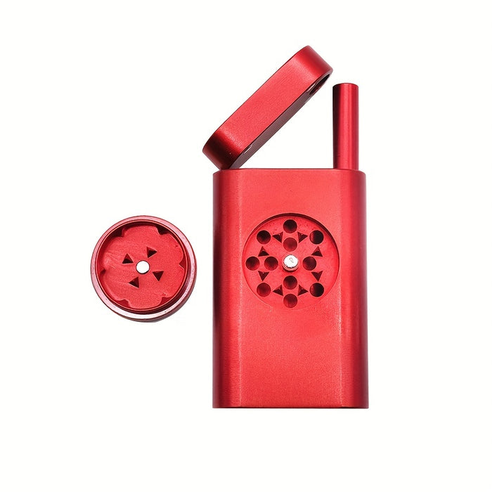 1pc, Aluminum One Hitter Dugout With Mini Grinder Smoking Set Herb Tobacco Storage Room Grinders Pipes All In One