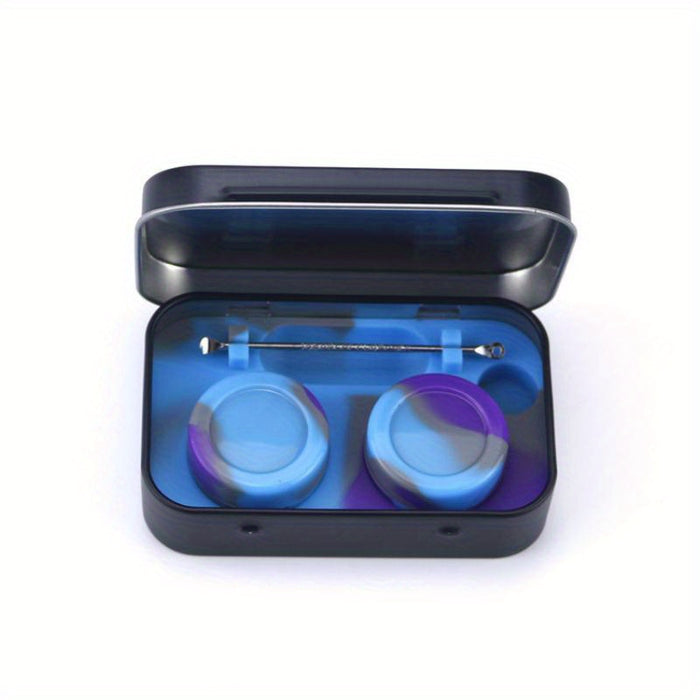 2pcs, Silicone Container Box With Dab Tool, 5ml/0.17oz Smoking Set Smoking Accessories, Smoking Pipe